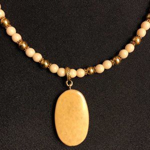 LAST CHANCE Napier Ivory and Gold Bead Necklace 16"-20"